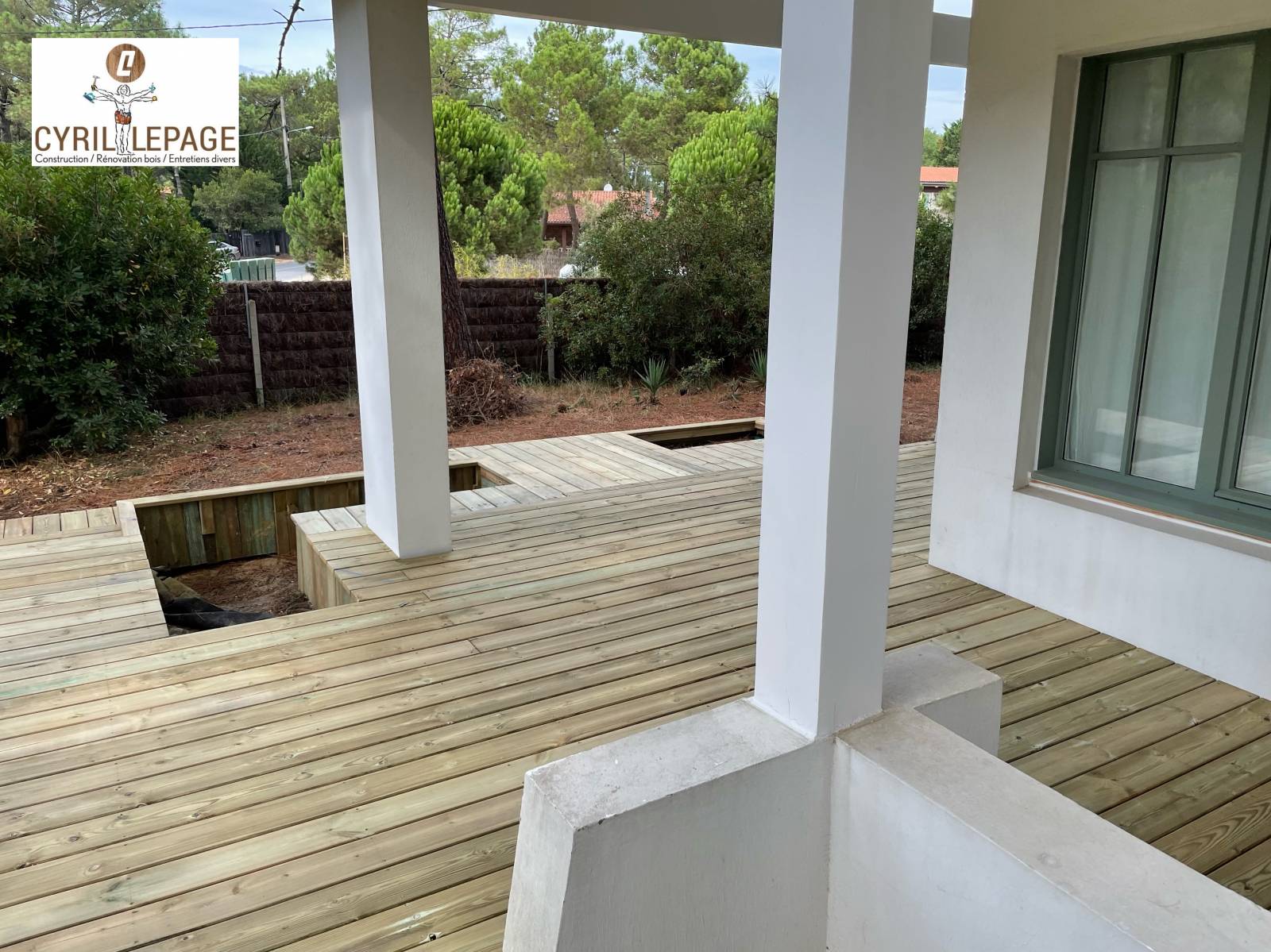 Réalisation terrasse en Pin - Bassin d’arcachon