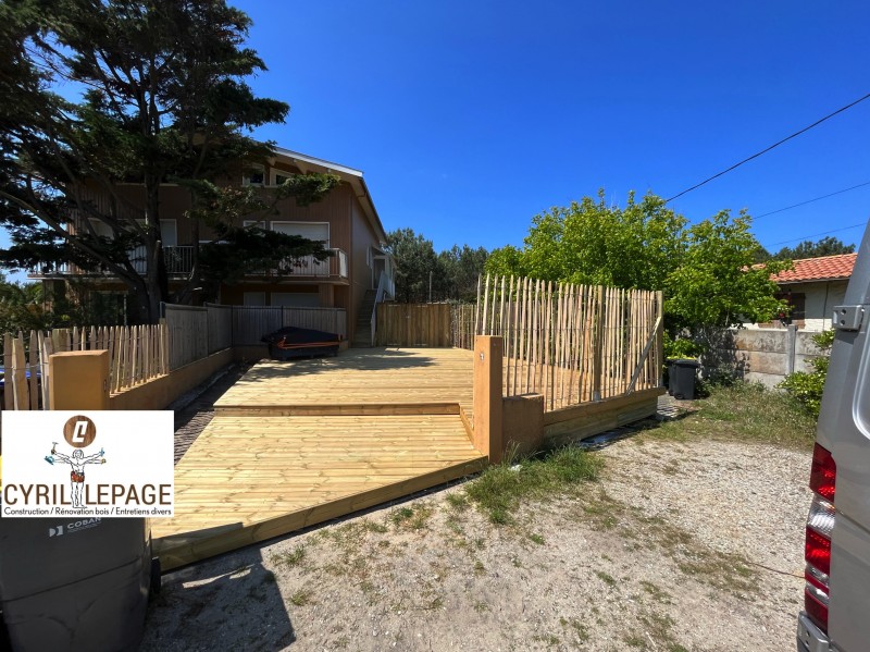 Construction terrasse en Pin avec Marches - LEGE CAP FERRET