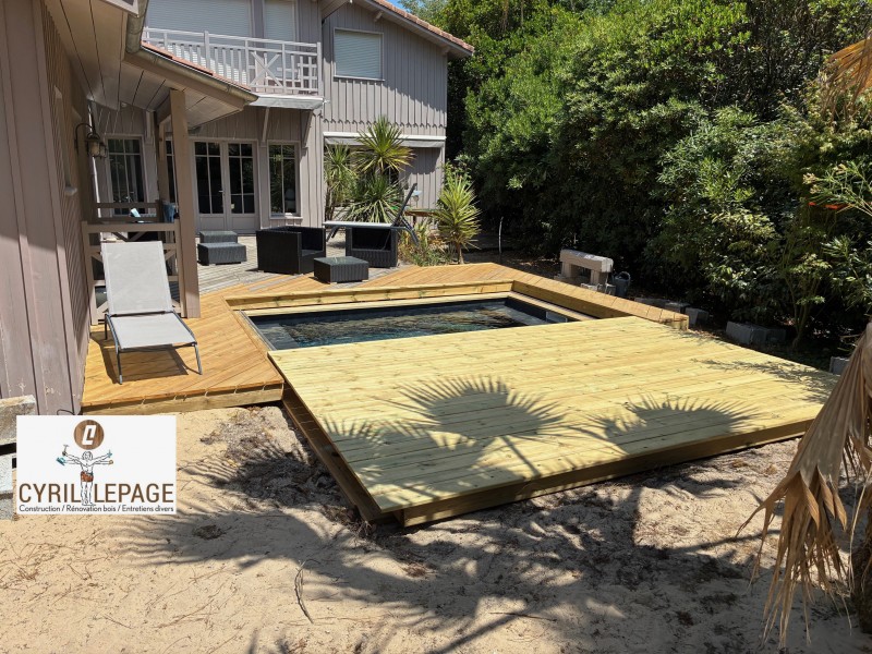 Construction sur mesure d'un rolling deck de piscine - LEGE CAP FERRET