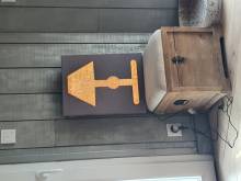 Lampe en bois, habillage tissu - Lege 