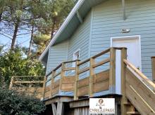 Réalisation garde corps en bois avec escalier droit en bois - LEGE CAP FERRET