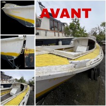 Rénovation d'une pinasse en bois sur LEGE CAP FERRET