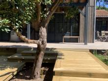 Construction d’une terrasse en bois en Pin - LEGE  CAP FERRET