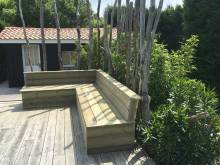 Fabrication d'un Banc sur Le CAP FERRET