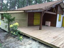 Réalisation terrasse en Pin et agrandissement - Le Porge