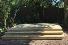 Construction d'une terrasse en Pin - Cap Ferret