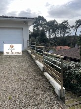 Réalisation d’un garde corps en bois et aluminium ou acier galvaniser sur Le Nord Bassin, Médoc, Le PORGE, 33