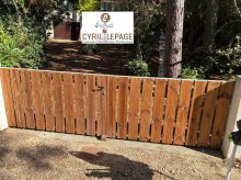 Réalisation d'un portail 2 vantaux en bois et cadre en galva - LEGE CAP FERRET